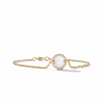 Petite DY Elements® Center Station Chain Bracelet in 18K Yellow Gold with Mother of Pearl and Pavé Diamonds