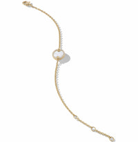 Petite DY Elements® Center Station Chain Bracelet in 18K Yellow Gold with Mother of Pearl and Pavé Diamonds