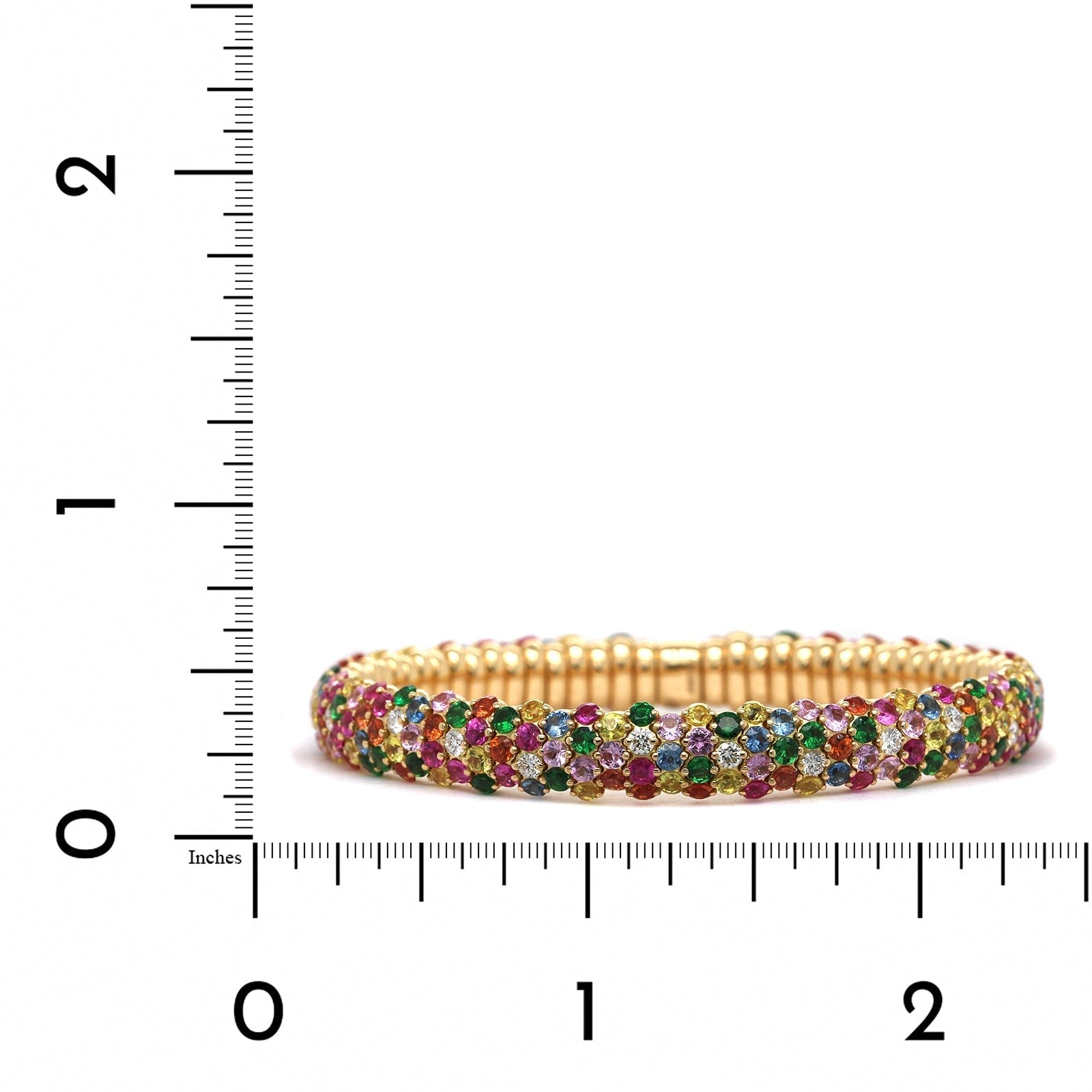 Zydo 18K Yellow Gold Sapphire and Semi Precious Stone Stretch Bracelet