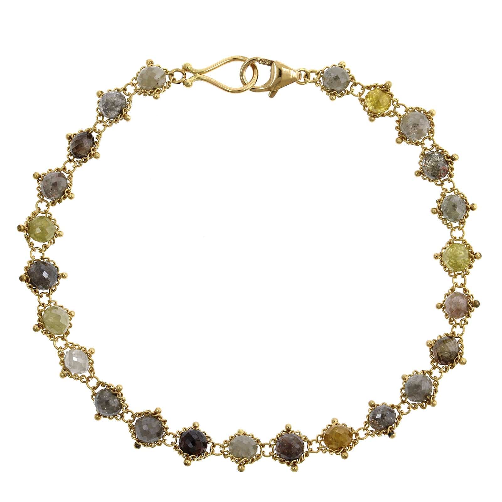 18K Yellow Gold Multi Colored Diamond Bracelet, Long's Jewelers