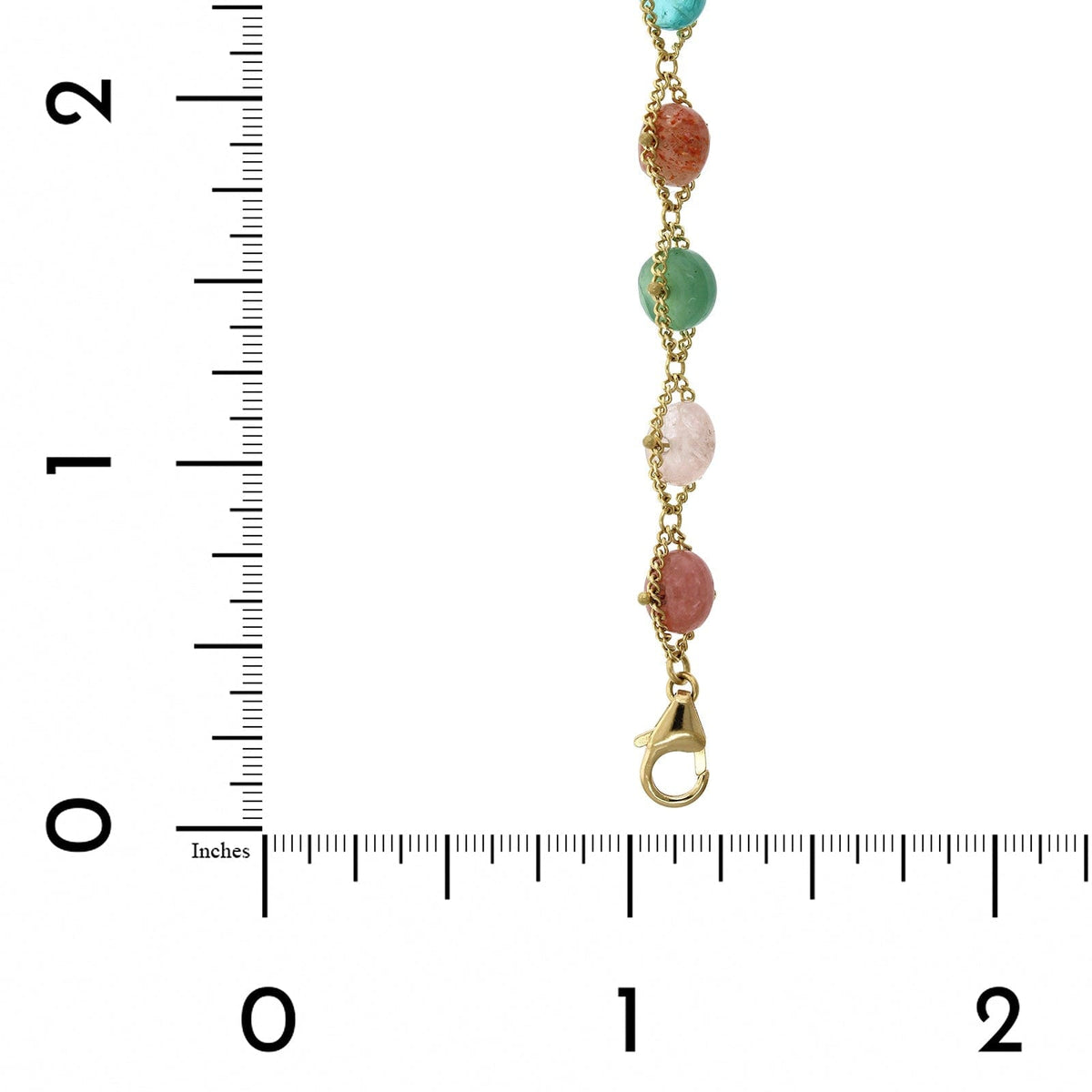 18K Yellow Gold Textile Multi Gemstone Bracelet, Long's Jewelers