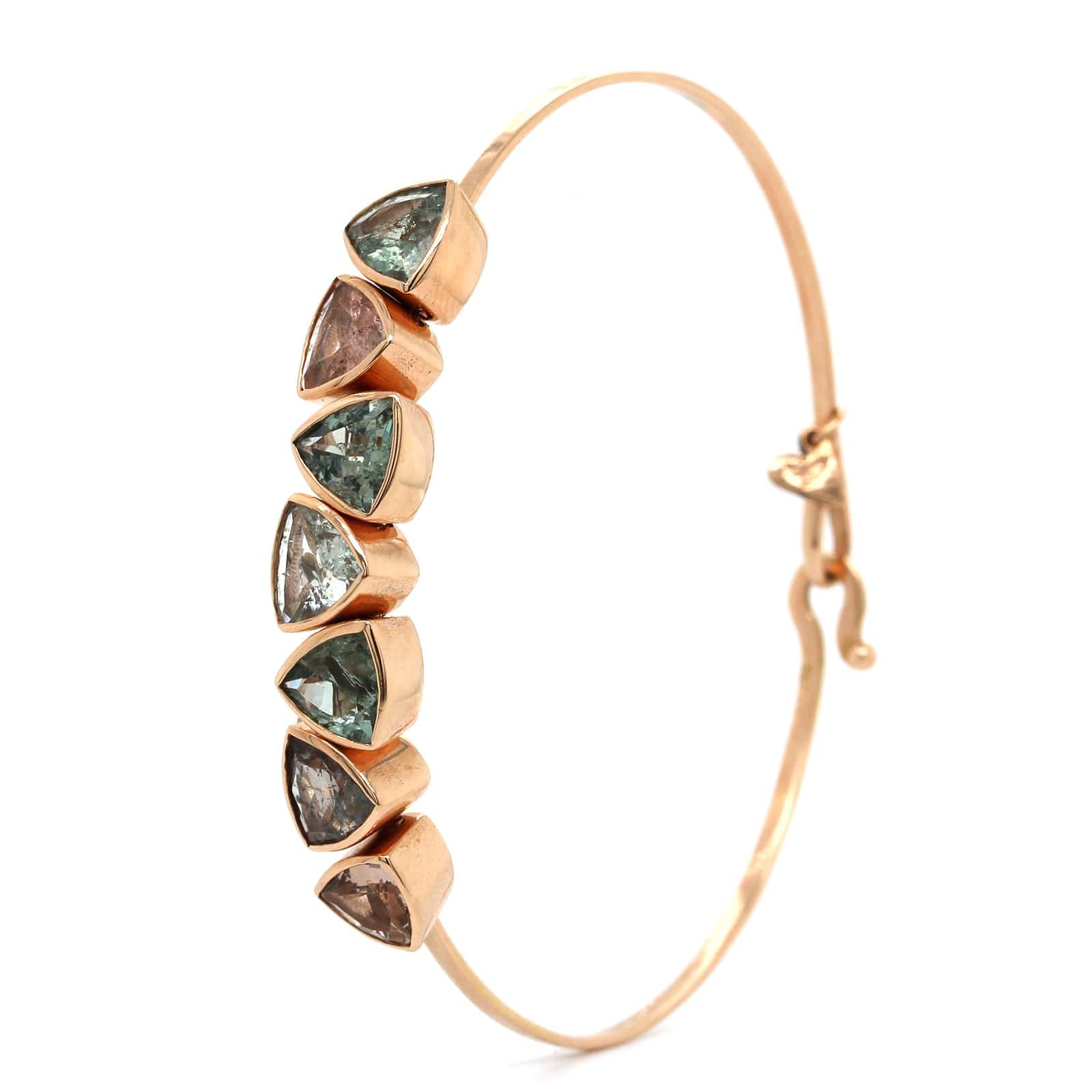 18K Rose Gold Watermelon Tourmaline Bracelet