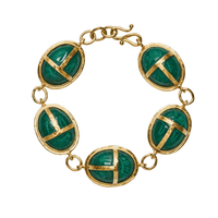 14K Yellow Gold Scarab Aventurine Bracelet, 14k yellow gold, Long's Jewelers