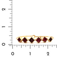 18K Yellow Gold Square Bezel Set Pink Tourmaline Bracelet