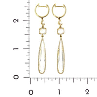 14K Yellow Gold White Topaz Diamond Drop Earrings
