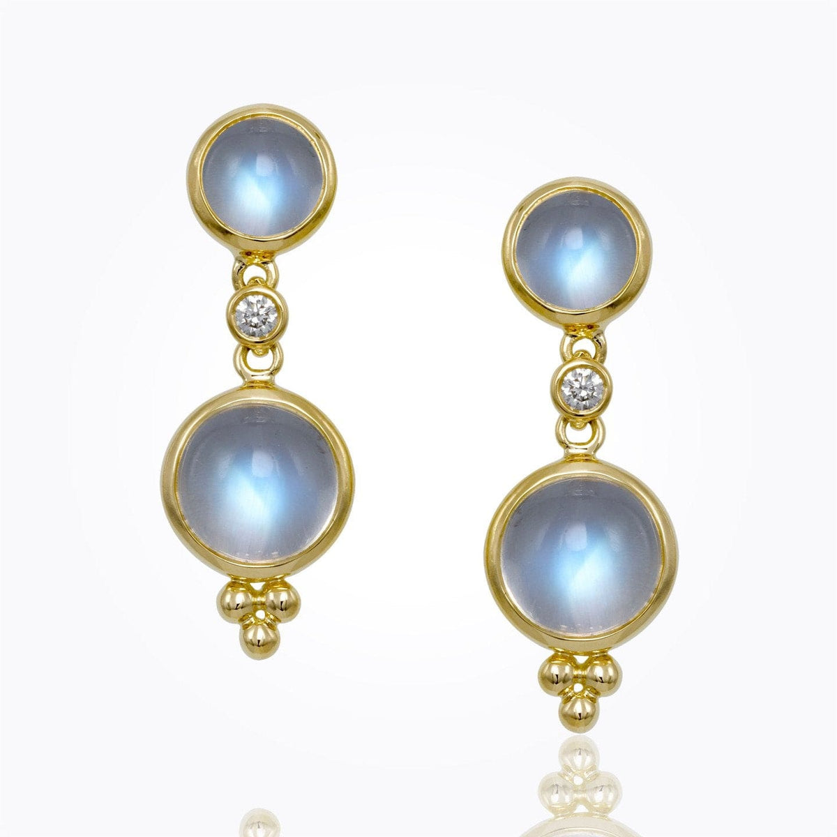 Temple St. Clair 18K Yellow Gold Double Drop Earrings with Diamond