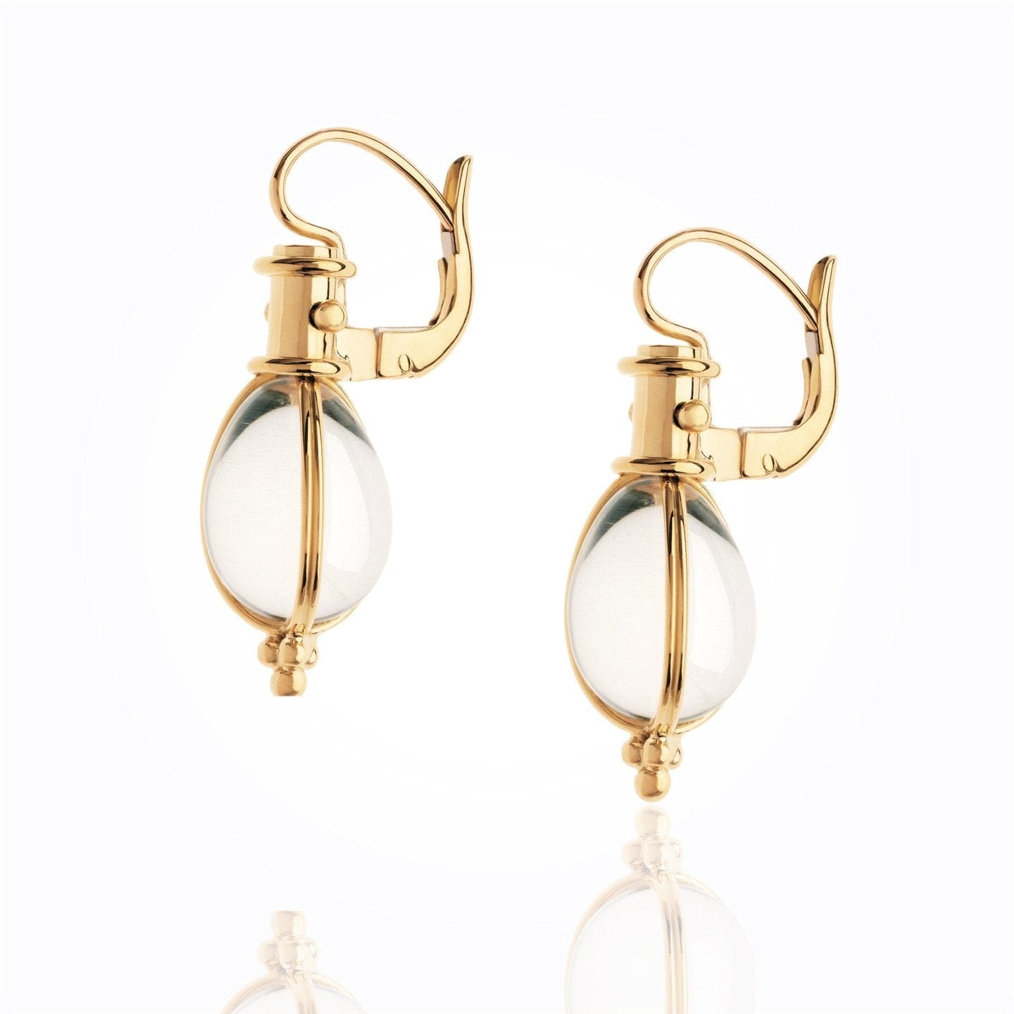 Temple St. Clair 18K Yellow Gold Classic Amulet Earrings with Rock Crystal