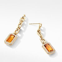 Novella Chain Drop Earrings in 18K Yellow Gold with Madeira Citrine and Diamonds