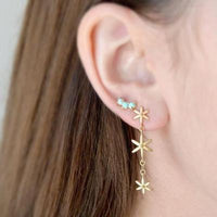 18K Yellow Gold Turquoise Earrings