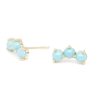 18K Yellow Gold Turquoise Earrings