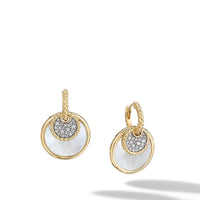 DY Elements Convertible Drop Earrings in 18K Yellow Gold with Black Onyx and Mother of Pearl and Pavé Diamonds