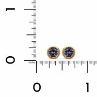 18K Yellow Gold Lavender Spinel Stud Earrings