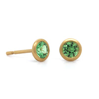 18K Yellow Gold Tsavorite Stud Earrings