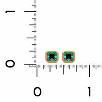 18K Yellow Gold Green Tourmaline Stud Earrings