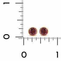 18K Yellow Gold Pink Tourmaline Stud Earrings