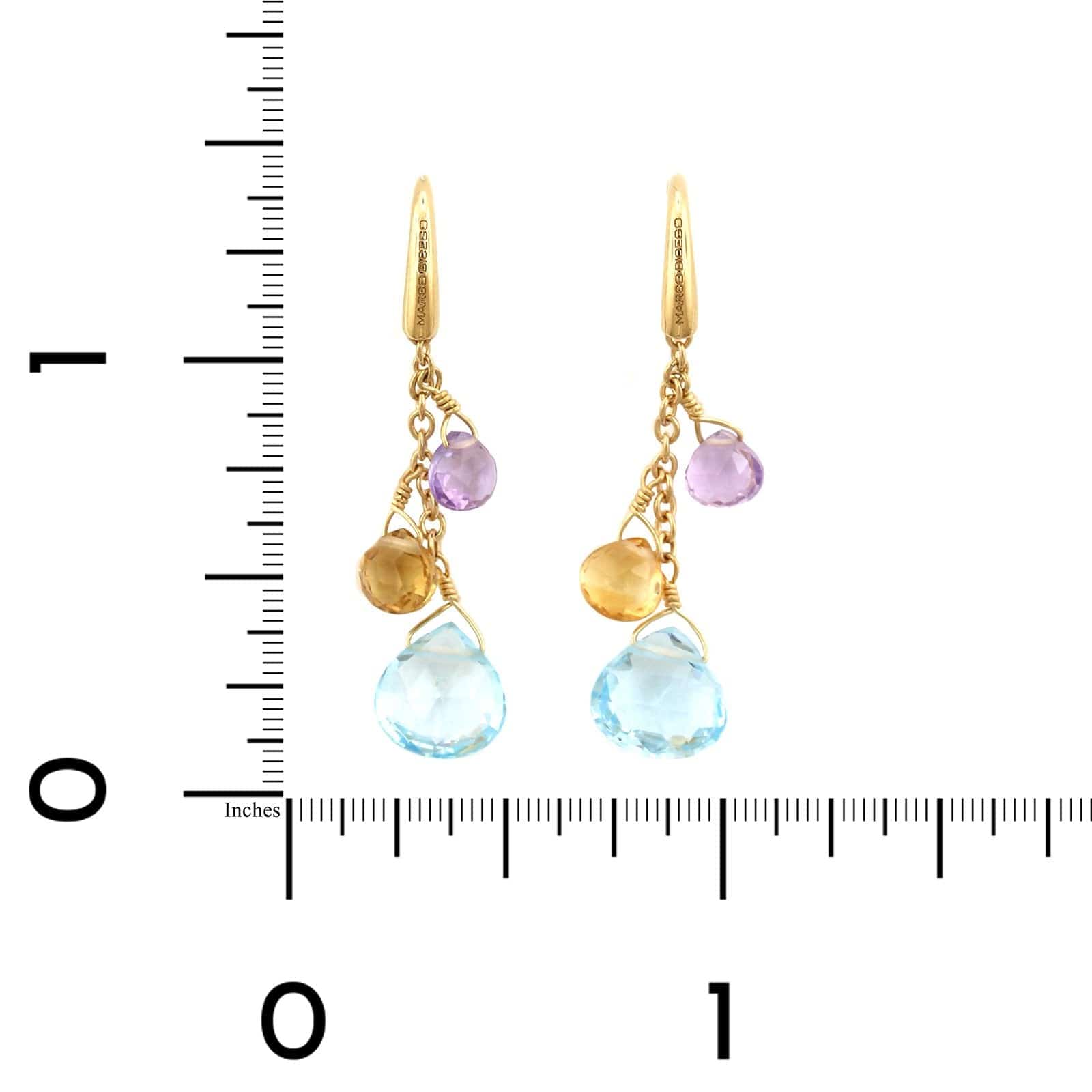 Marco Bicego Paradise 18K Yellow Gold Mix Stone Drop Earrings