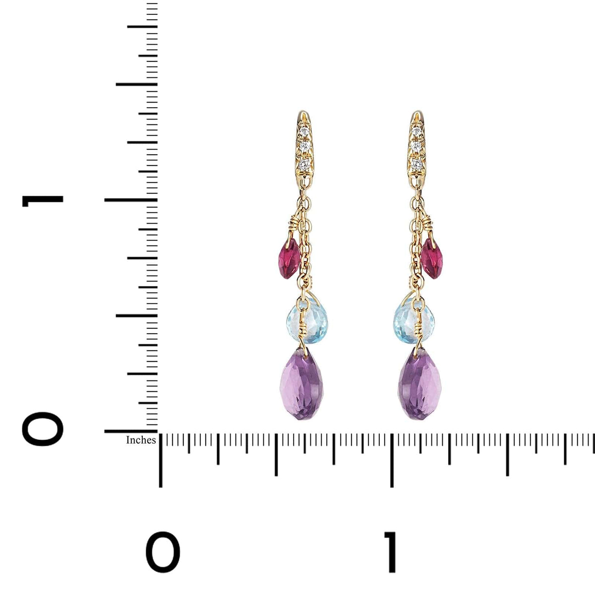 Marco Bicego Paradise 18K Yellow Gold Multi Stone Drop Earrings