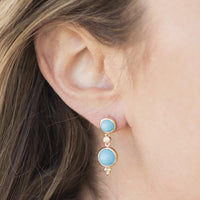 Temple St. Clair 18K Yellow Gold Turquoise Drop Earrings