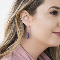 Mallary Marks 18K Yellow Gold Rubellite and Lapis Drop Earrings