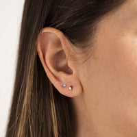 14K Yellow Gold Turquoise Stud Earrings