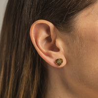 14K Yellow Gold Tourmaline Stud Earrings