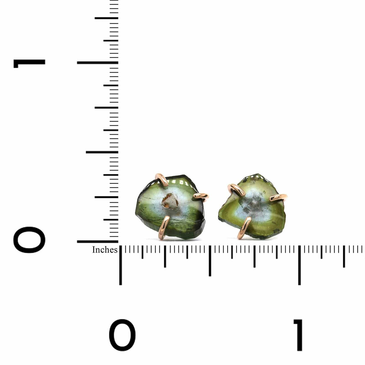 14K Yellow Gold Tourmaline Stud Earrings