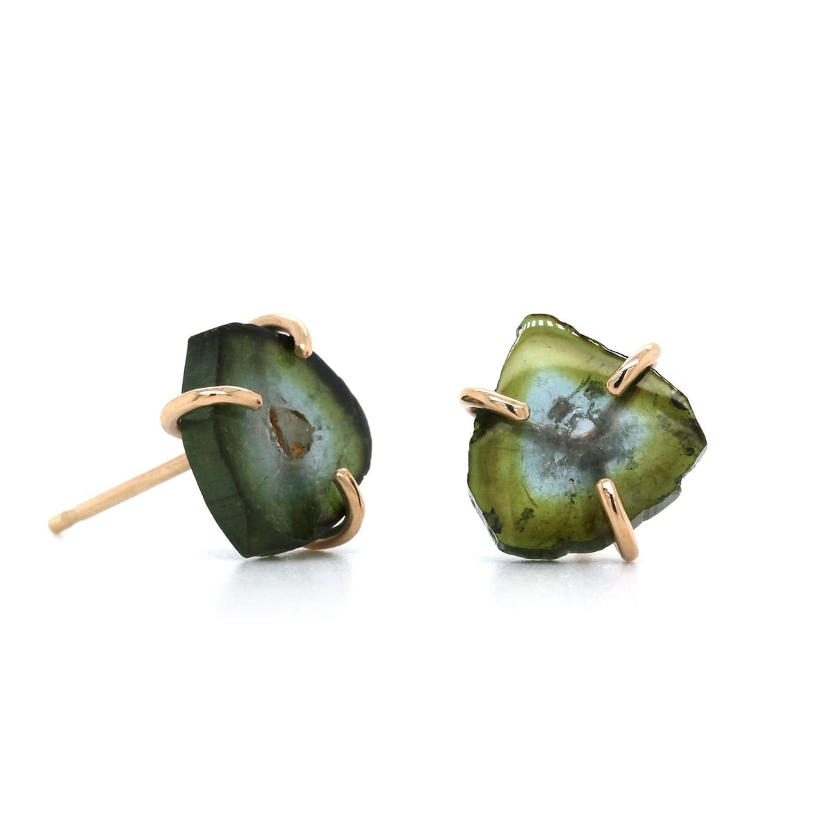 14K Yellow Gold Tourmaline Stud Earrings