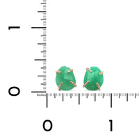 14K Yellow Gold Chrysoprase Stud Earrings