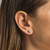 14K Yellow Gold Turquoise Stud Earrings