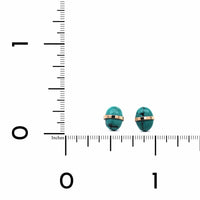 14K Yellow Gold Turquoise Stud Earrings