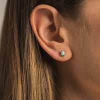 14K Yellow Gold Turquoise Stud Earrings
