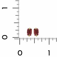 14K Yellow Gold Pink Tourmaline Stud Earrings