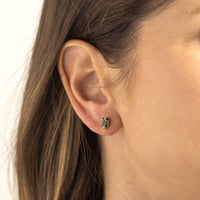 14K Yellow Gold Indicolite Tourmaline Stud Earrings