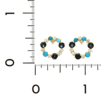 Armenta 18K Yellow Gold Open Circle Multi Stone Stud Earrings
