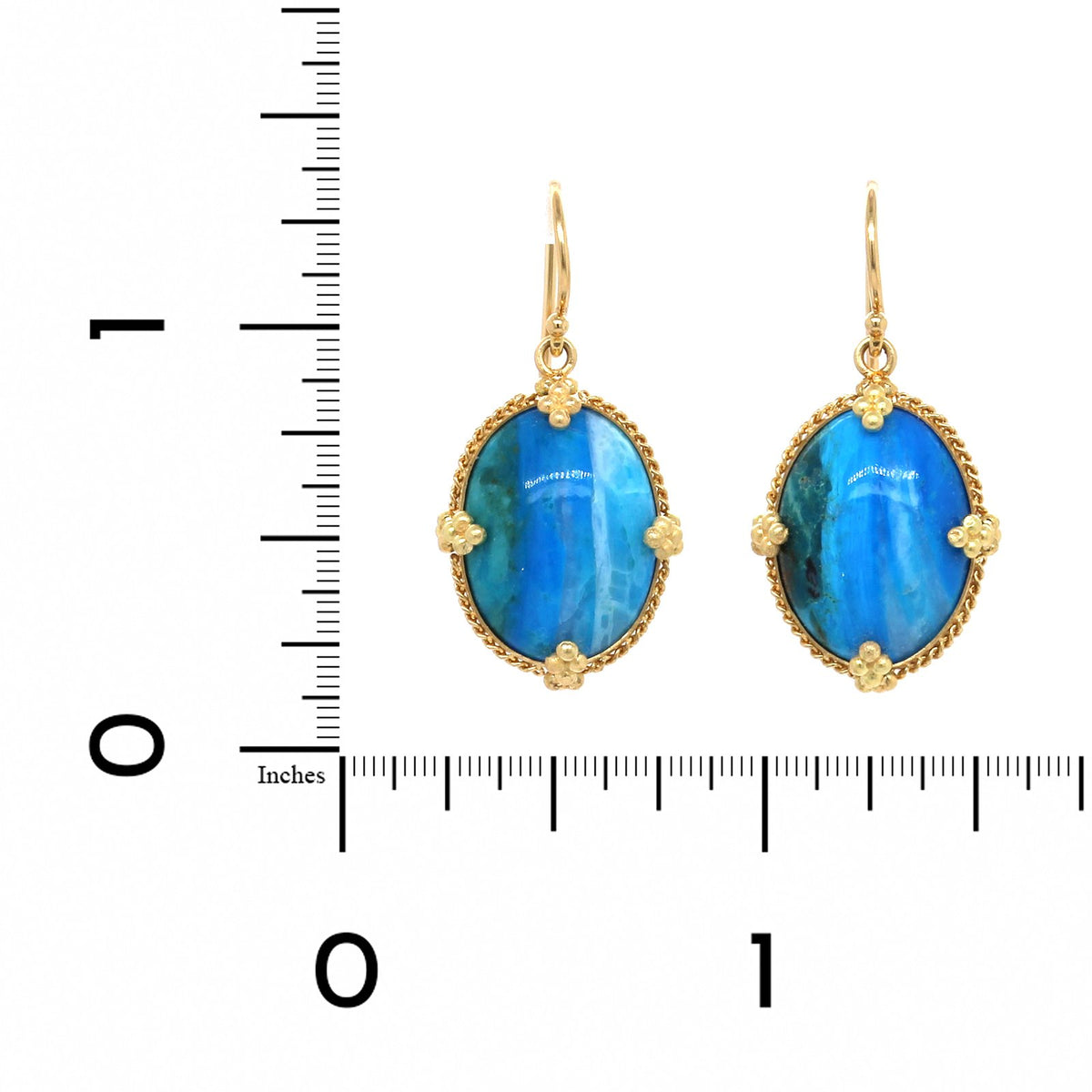 Amali 18K Yellow Gold Opal and Chrysocolla Drop Earrings