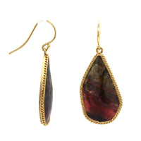 18K Yellow Gold Tourmaline Drop Earrings