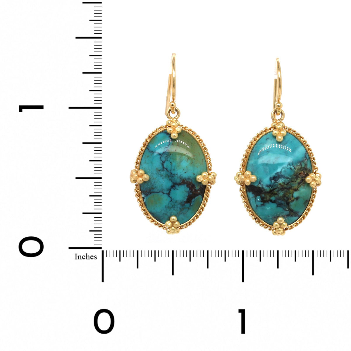 Amali 18K Yellow Gold Oval Turquoise Drop Earrings