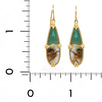 Amali 18K Yellow Gold Teardrop Petrified Wood with Blue Opal Drop Earrings