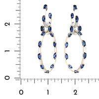 Etho Maria 18K White Gold Oval Sapphire and Mother of Pearl Hoop Drop Earrings