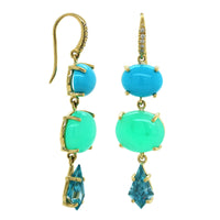 18K Yellow Gold Multi Stone Drop Earrings, 18k yellow gold, Long's Jewelers