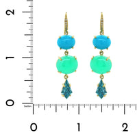 18K Yellow Gold Multi Stone Drop Earrings, 18k yellow gold, Long's Jewelers