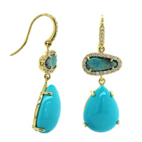 18K Yellow Gold Multi Stone Drop Earrings, 18k yellow gold, Long's Jewelers