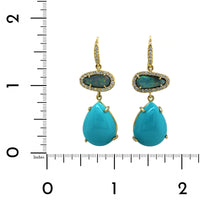 18K Yellow Gold Multi Stone Drop Earrings, 18k yellow gold, Long's Jewelers