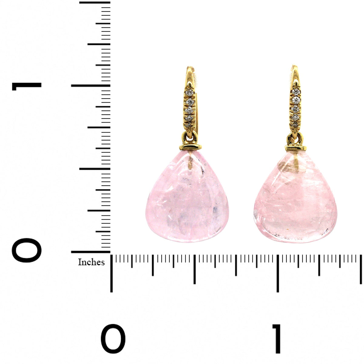 18K Yellow Gold Morganite Briolette Drop Earrings, 18k yellow gold, Long's Jewelers