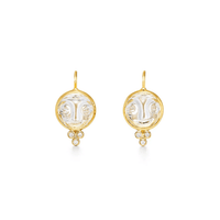 18K Yellow Gold Moonstone Face Drop Earrings, 18k yellow gold, Long's Jewelers