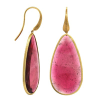 Unico 18K Yellow Gold Pink Tourmaline Drop Earrings, 18k yellow gold, Long's Jewelers