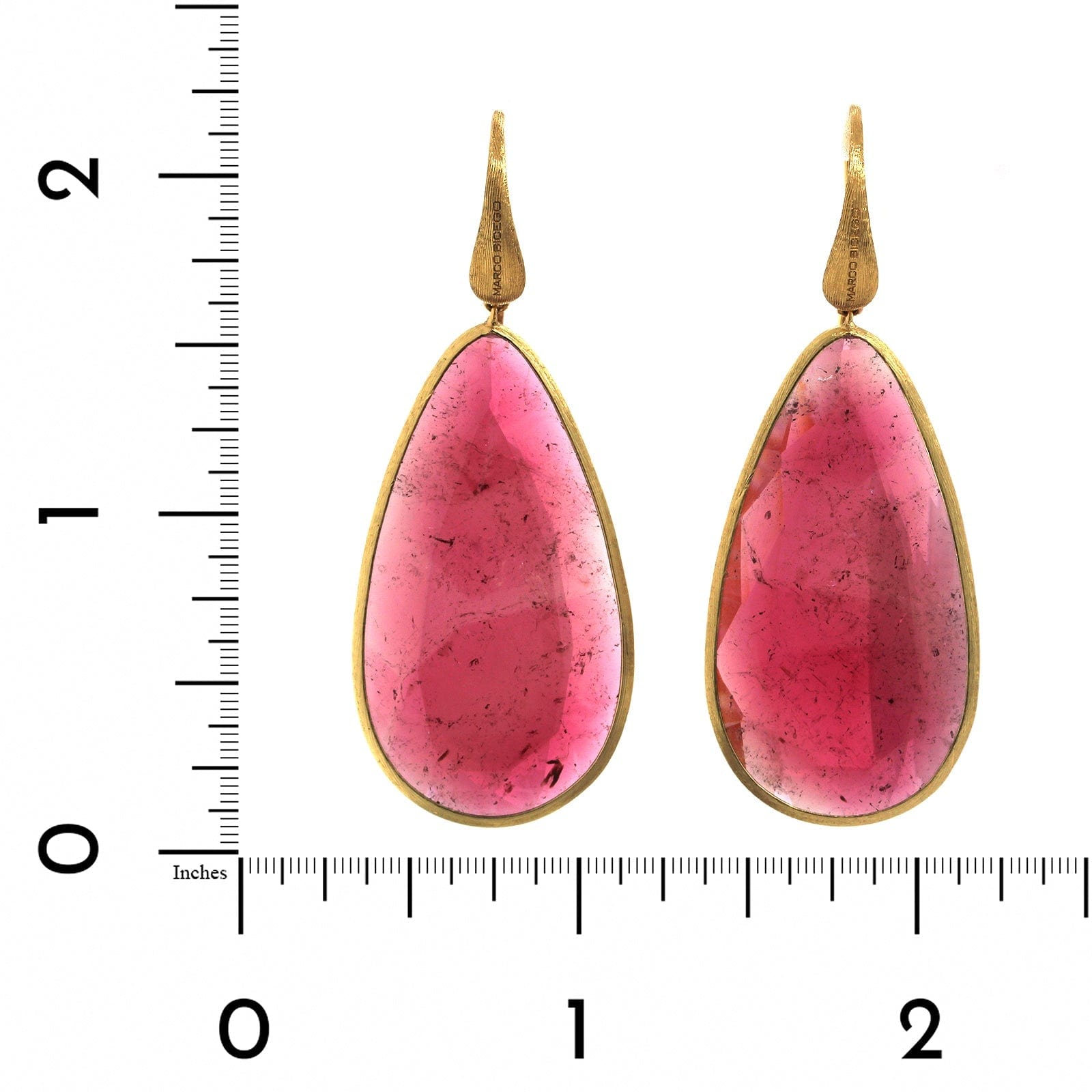 Unico 18K Yellow Gold Pink Tourmaline Drop Earrings, 18k yellow gold, Long's Jewelers