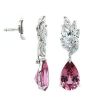 18K White Gold Pear Shape Pink Spinel Drop Earrings, 18k white gold, Long's Jewelers
