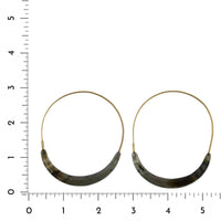 18K Yellow Gold Labradorite "The Met" Hoop Earrings, 18k yellow gold, Long's Jewelers