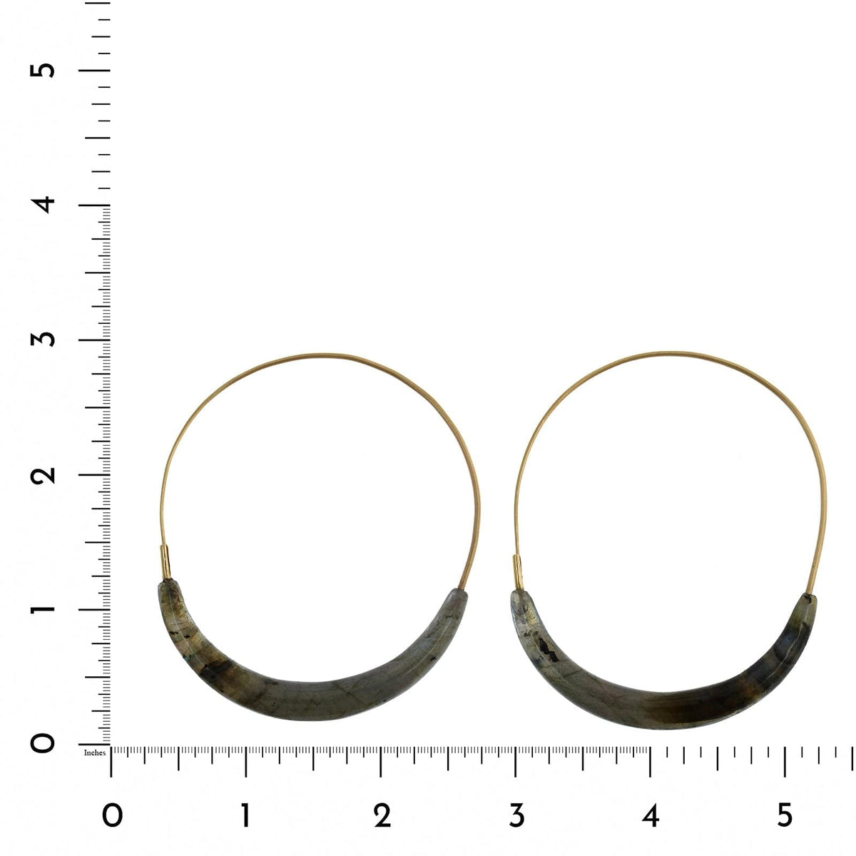 18K Yellow Gold Labradorite "The Met" Hoop Earrings, 18k yellow gold, Long's Jewelers